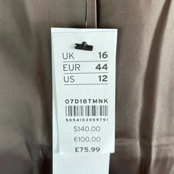 Topshop NWT Women's Tan Snap Button Belted Shacket Coat 12 - Picture 7 of 9